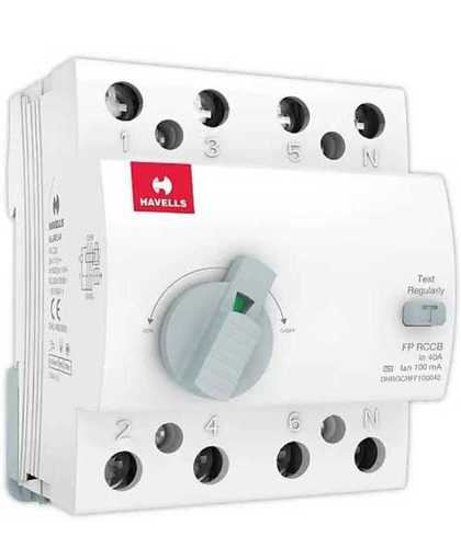 Havells Rccb Ac Type Dp Pvc Plastic Base Model Electrical Switch Board Max. Voltage: 440 Volt (V)