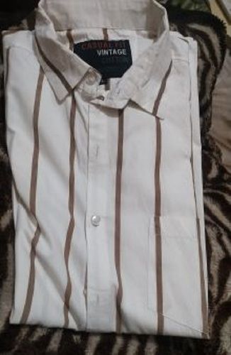 White Mixed Color Regular Fit Full Sleeve Cotton Casual Shirts For Mens