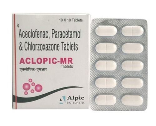 Aceclofenac Paracetamol Chlorzoxazone Tablets, 30X10 Tablets Blister Age Group: Adult