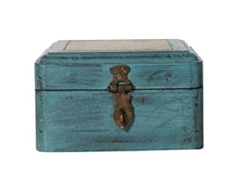 Rectangular Antique Wooden Box For Keeping Jewelry