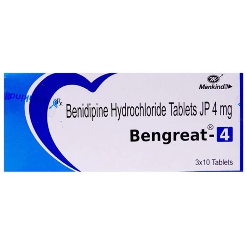 Bengreat Benidipine Hydrochloride Tablets JP 4 Mg, 3x10 Tablets Blister Pack