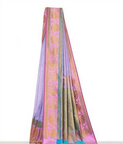 Multicolor Machine Made Hand Washable Party Wear Designer Graham Saree