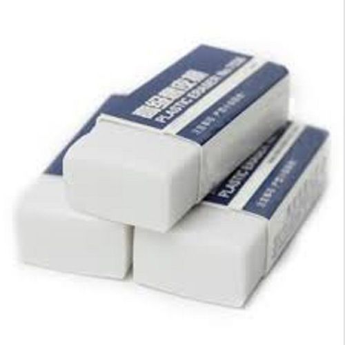 Rectangular Shape And Non Dust White Color School Stationery Eraser Size: Medium