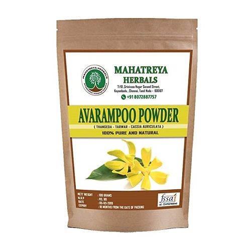  100% Pure And Natural Mahatreya Herbals Premium Organic Quality Avarampoo Powder, 100gm