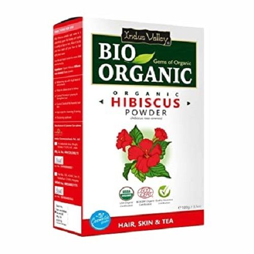  Indus Valley Organic Hibiscus Flower Powder, Hibiscus Rosa-Sinensis For Hair, 100G Recommended For: All