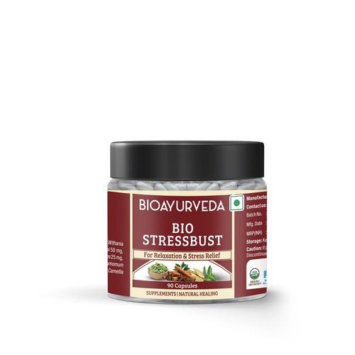 Bio Stressbust Capsules For Relaxation And Stress Relief Ingredients: Ashwagandha (Winter Cherry)