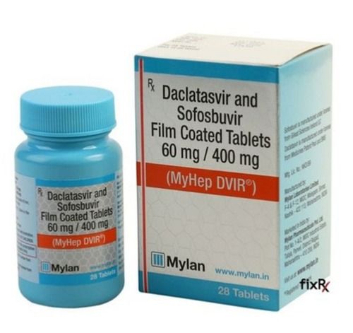 Daclatasvir And Sofosbuvir Film Coated Tablets, 60+400mg, 28 Tablets Bottle Pack