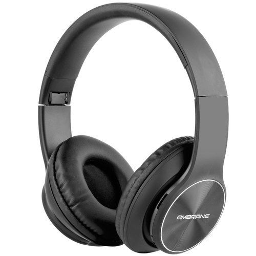 Isolating Stereo Sound Lack Ambrane Over Ear Wireless Headphones (Wh-74) Body Material: Plastic