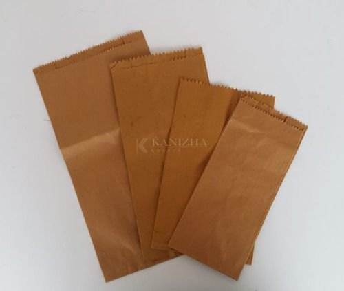 Rectangular Shape And Brown Color Plain Kraft Paper Bakery Cover Bags