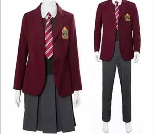 Red And Grey Colour School Uniforms For Both Boys And Girls, S To Xl Age Group: 5-15 Years