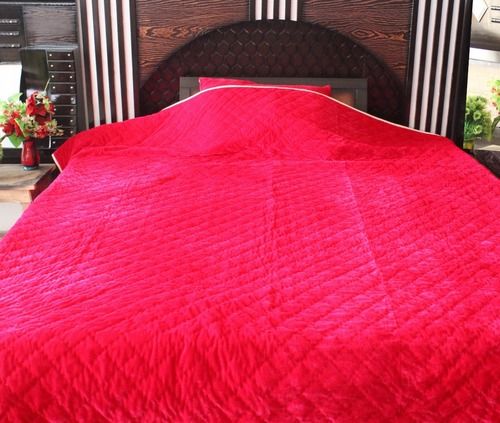  Red Color Cotton Double Twill Bedsheet With 2 Pillow Cover, For Home, Hotel