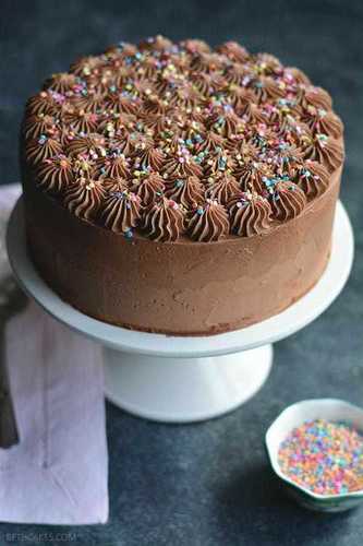 1kg Fresh Delicious Mousse Chocolate Cake With Multicolour Sprinkles For Birthday And Anniversary