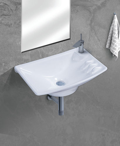 White 400 X 250Mm Wall Mounted Ceramic Wash Basin