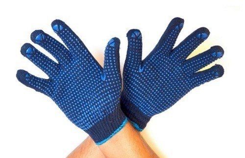 Blue Bluen Pvc Polka Dotted Safety Gloves