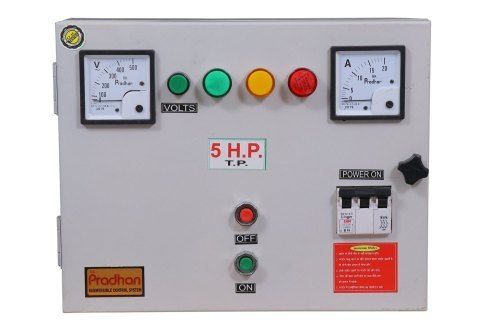 Gray Mild Steel 5Hp Three Phase High-Pressure Electrical Submersible Control Panel Flow Rate: 9.52 Lpm