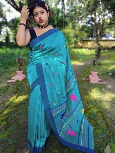 Gray Cotton Silk Sari Indian Printed Saree With Blouse Wedding Party Wear  Dress | eBay