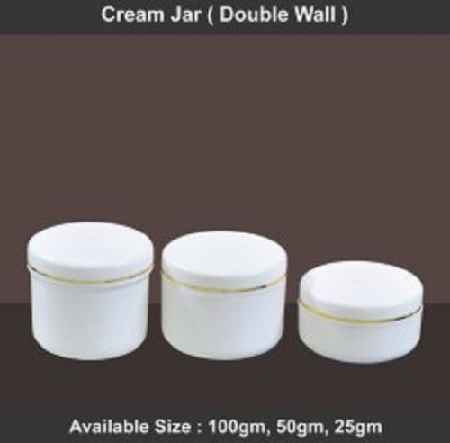 Light Weight And Plain White Color Cream Jar With Anti Crack Plastic Body