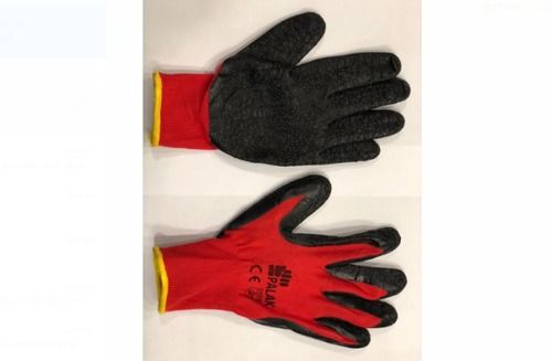 Light Weight Non Slip Grip Red And Black Color Washable Surf Industrial Nylon Gloves