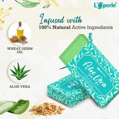 Green Loperle Aloe Vera Soap Bar Handcrafted With Vitamin E Extracts