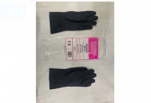 NRF-38 Flocklined Light Weight Non Slip Grip Black Color Washable Surf Industrial Natural Rubber Gloves