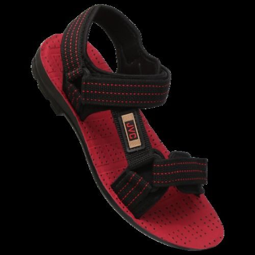 Pu Mens Fashion Sandal Red And Black With Stylish Look And Anti Slip