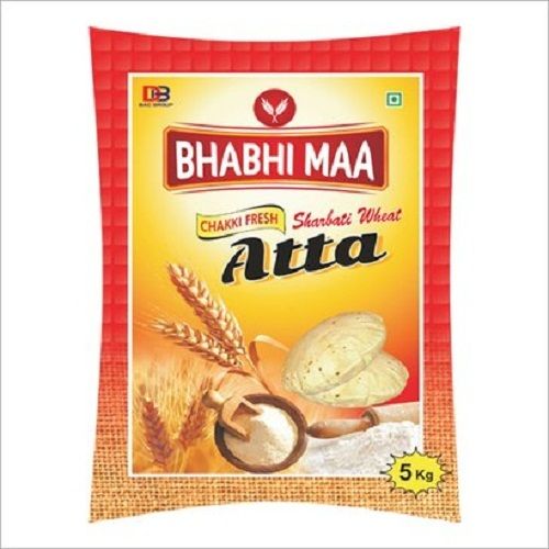 White Pure Hygienically Processed Sharbati Wheat Chakki Fresh Bhabhi Maa Atta, Finely Grounded