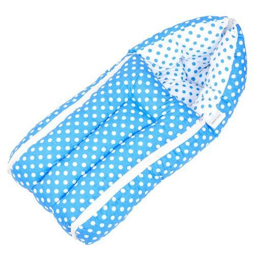  Light Weight Soft Smooth And Skin Friendly Blue Color Cotton Baby Carry Bed