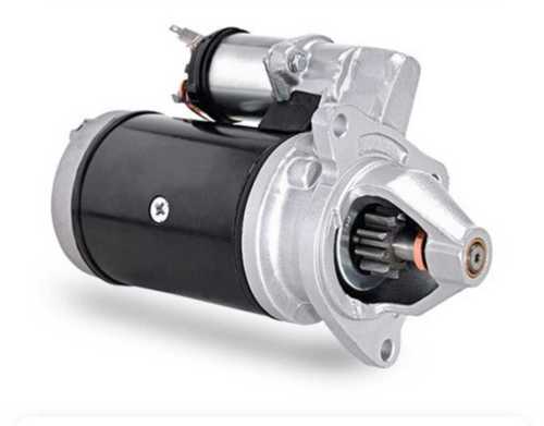 Black And Silver 12 V Single Phase Mild Steel Starter Motor For Construction, 10-100 Kw