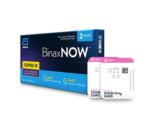 Silver Binaxnow Covid Home Rapid Test Kit