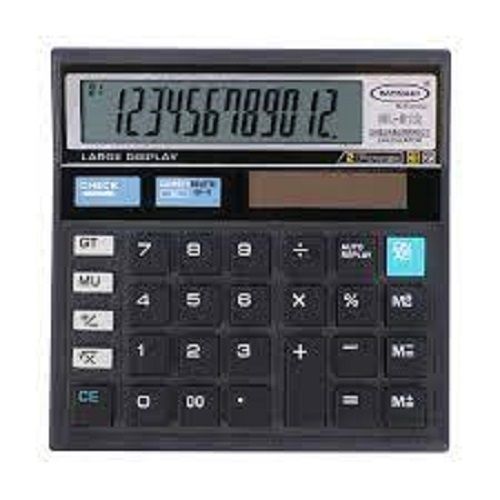 Black Color Single Line 12 Digits Casio Basic Electronic Calculator For General Purpose Cover Material: Plastic