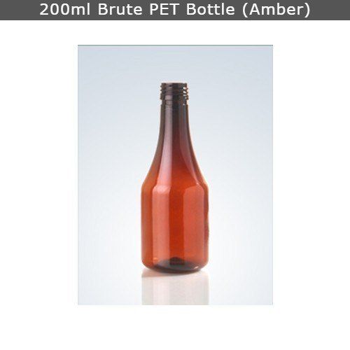 Brown 200Ml Brute Pet Bottle For Pharma