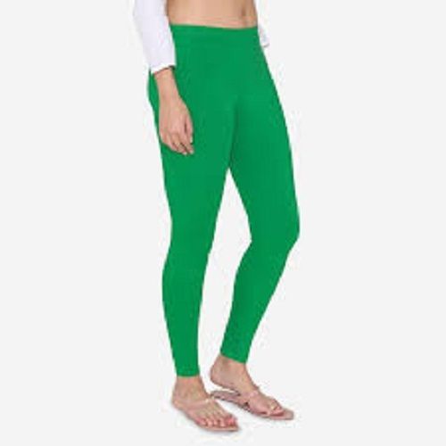 Ladies Casual Wear Slim Fit Ankle Length Plain Cotton Green Leggings  Decoration Material: Beads at Best Price in Contai