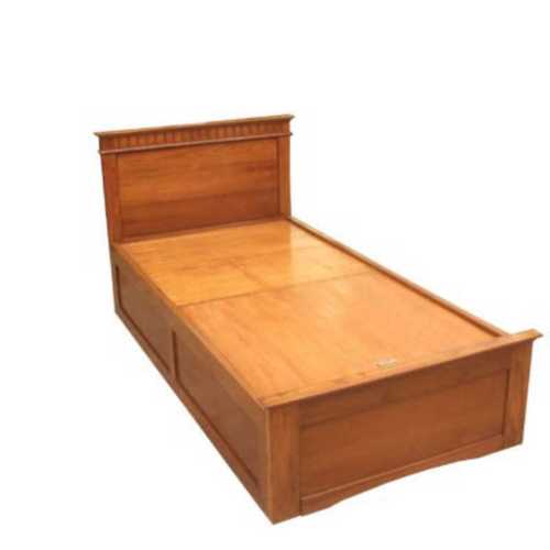Multipurpose Usage Polished Brown Wooden Single Bed With Storage