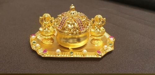 Golden Premium Quality And Antique Collection 1 Gram Gold Kumkum Holder