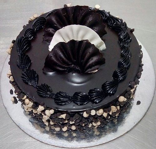Decorative Dark Chocolate Truffle Cake