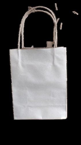 Biodegradable 2.2Mm Sleek Design And Light Weight Paper Embossing White Hand Length Handle Carry Bag