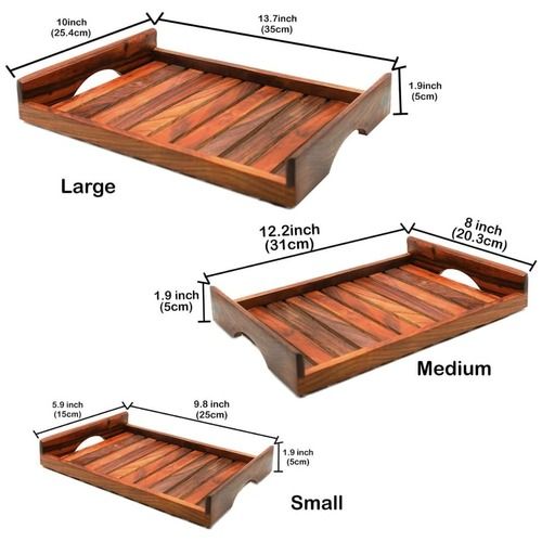 Finely Finished Wooden Serving Trays