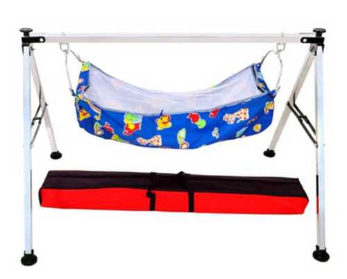 Multicolor Five Kg Stainless Steel Folding Movable Baby Cradle, Load Capacity 15 Kg