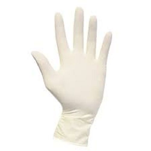 Full Fingers Creamy White Non Sterile Disposable Hand Gloves For Hospital Elasticity: Good