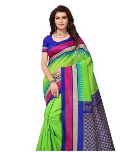 Printed Stylish Bhagalpuri Silk Women's Saree With Blouse Piece, 5.5 Mtr/0.8 Mtr