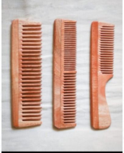 Set Of 3 Reduces Hair Fall Eco Friendly Anti Static Moisture Proof Neem Wood Combs