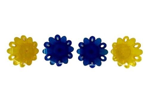 Blue & Yellow Sunflower Shaped Reflection Type Plastic Handmade Decorative Diya