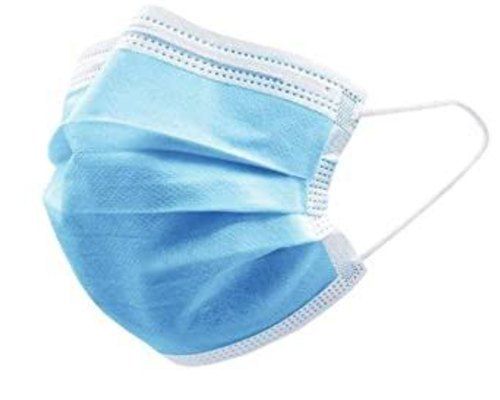 Blue 4-Inch Skin Friendly Non-Woven Disposable Earloop 3 Ply Face Mask