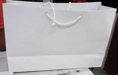 Loop Handle Plain White Shopping Paper Bag