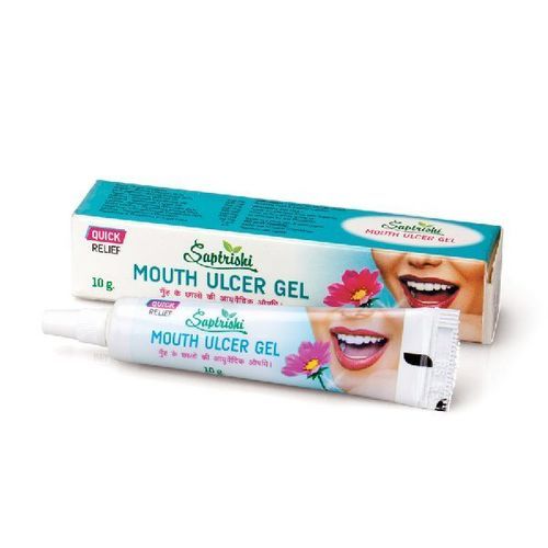 Saptrishi 100% Herbal Mouth Ulcer (Canker Sores) Cure Gel - 10 Gm Pack External Use Drugs