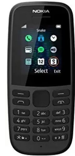 Black Color Nokia 105 4Mb Rom Keypad Mobiles, Long Battery Backup Bluetooth Version: No