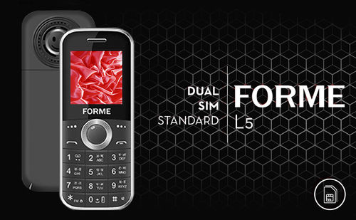 Forme L5 Iron Grey Dual Sim Keypad Phone With 3D Box Pro Audio Speaker Design: Bar