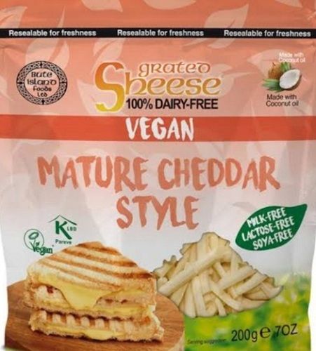 Milk Free Lactose Free Soya Free 100 % Dairy Free Vegan Mature Cheddar Style Cheese