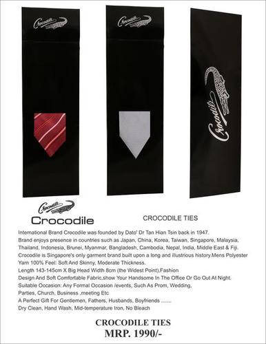 स्प्रिंग मल्टी कलर्ड लाइटवेटेड स्ट्राइप्ड और प्लेन क्रोकोडाइल नेक टाईज़