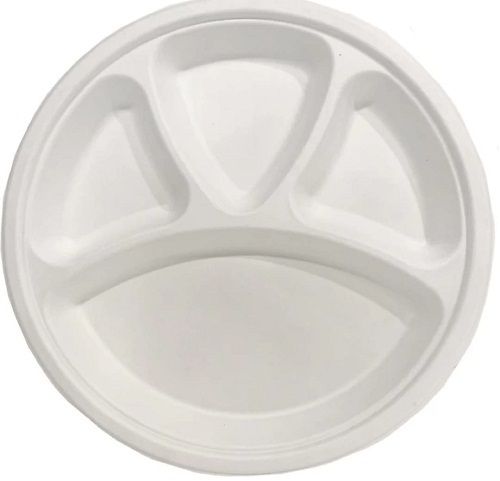 Light Weight White Eco-Friendly Lightweighted Round Disposable Paper Plates For Party And Occasions